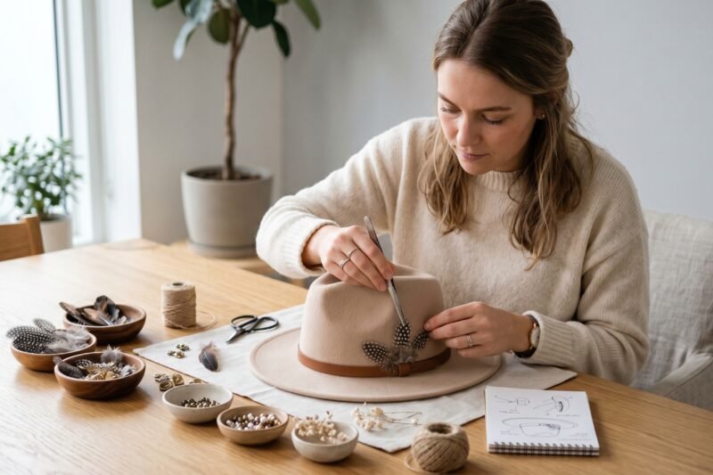 How to Add Feather Cards and Details to Your Hat Without Making It Look Overdone